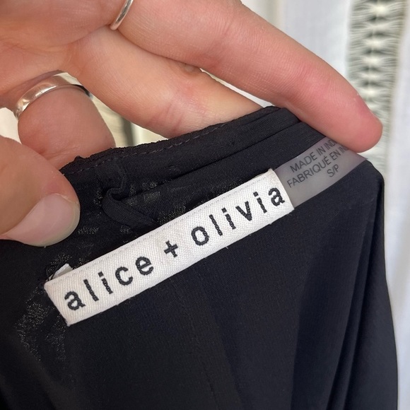 Alice + Olivia Rhea Beaded Party Cocktail Beaded Mini Little Black Dress Small - Picture 9 of 11